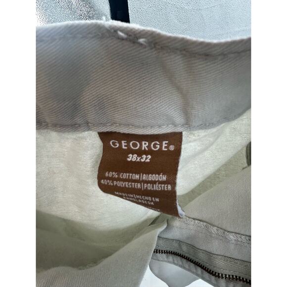 George‎ Dress Pants Front Pleated Classic Tan Casual Pants Men's  38 x 32 - Picture 9 of 9